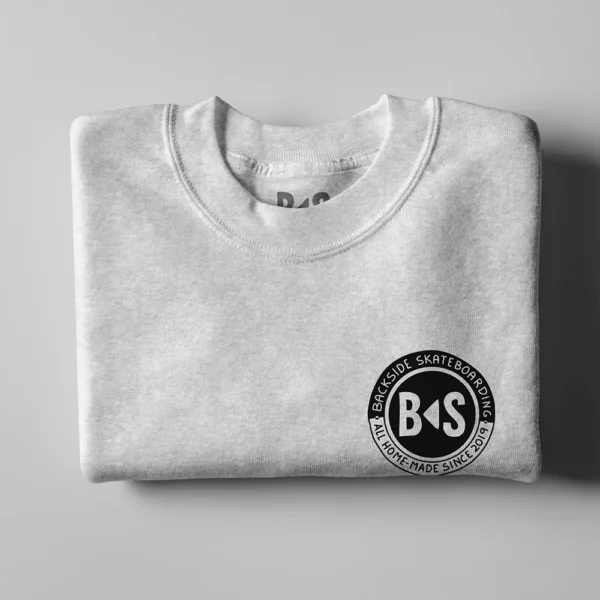 BS Skateboarding Crewneck logo gray folded