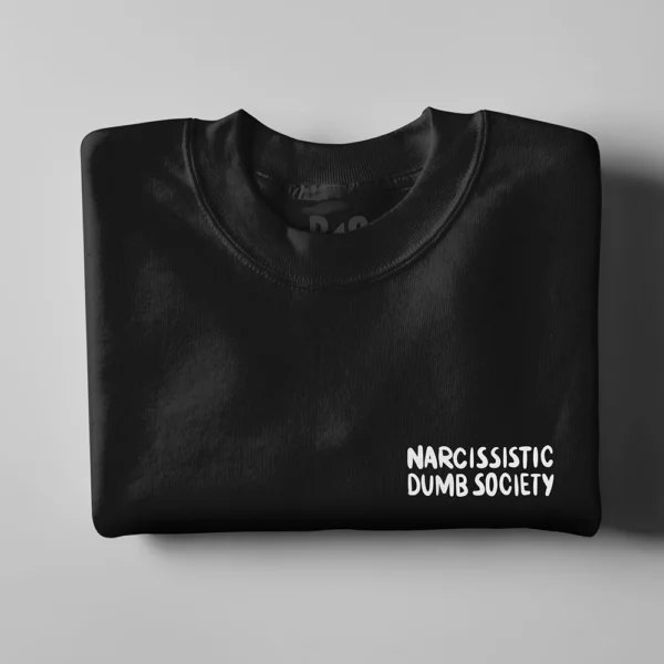 BS Skateboarding Crewneck Narcissistic Dumb Society black folded