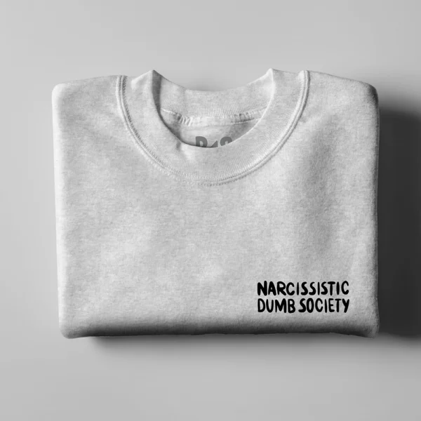 BS Skateboarding Crewneck Narcissistic Dumb Society small gray folded