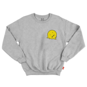 BS Skateboarding Crewneck melt meh face gray