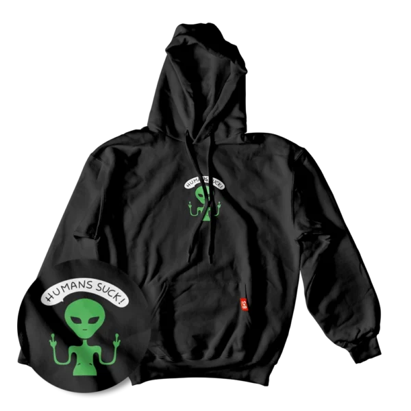 BS Skateboarding Hoodie Humans Suck black