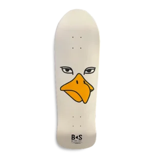 BS Skateboarding Deck Fish Shape Old School White Seagull