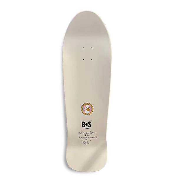 BS Skateboarding Deck Fish Shape Old School White Seagull top