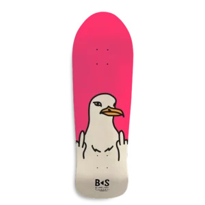 BS Skateboarding Deck Fish Shape Old School Magenta Seagull