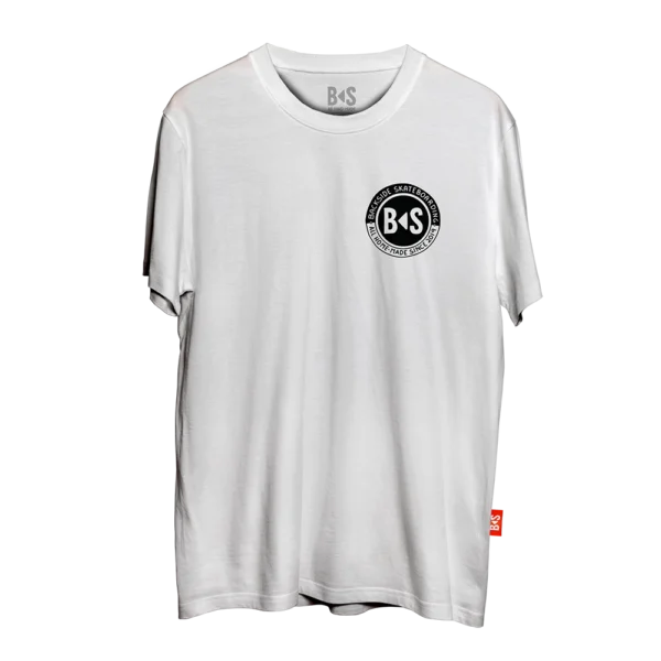 BS Skateboarding t-shirt brand logo white