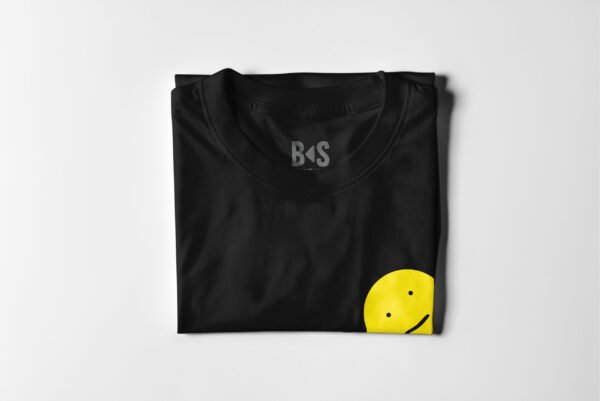 BS Skateboarding black t-shirt Melt meh face Folded