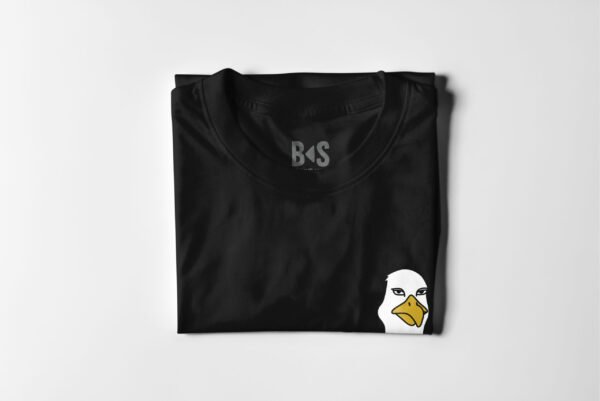 BS Skateboarding black t-shirt Melt seagull Folded