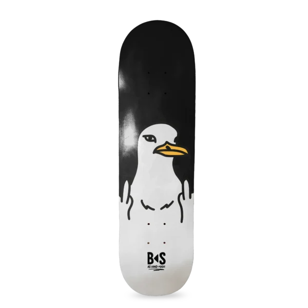 BS Skateboarding deck double flick seagull black