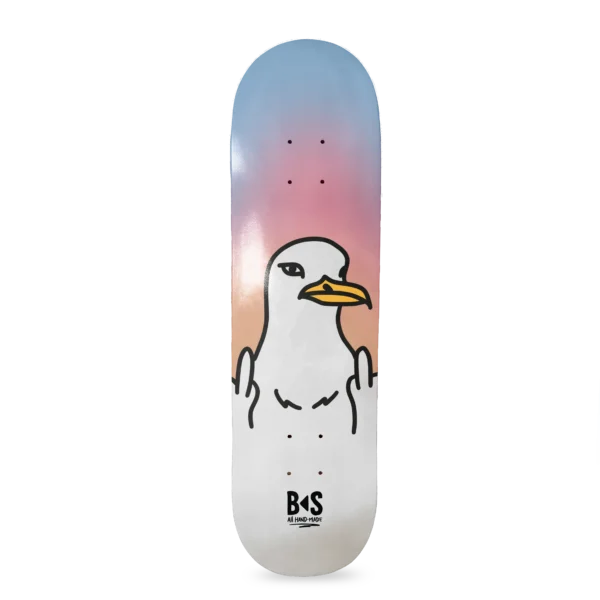 BS Skateboarding deck double flick seagull sunset