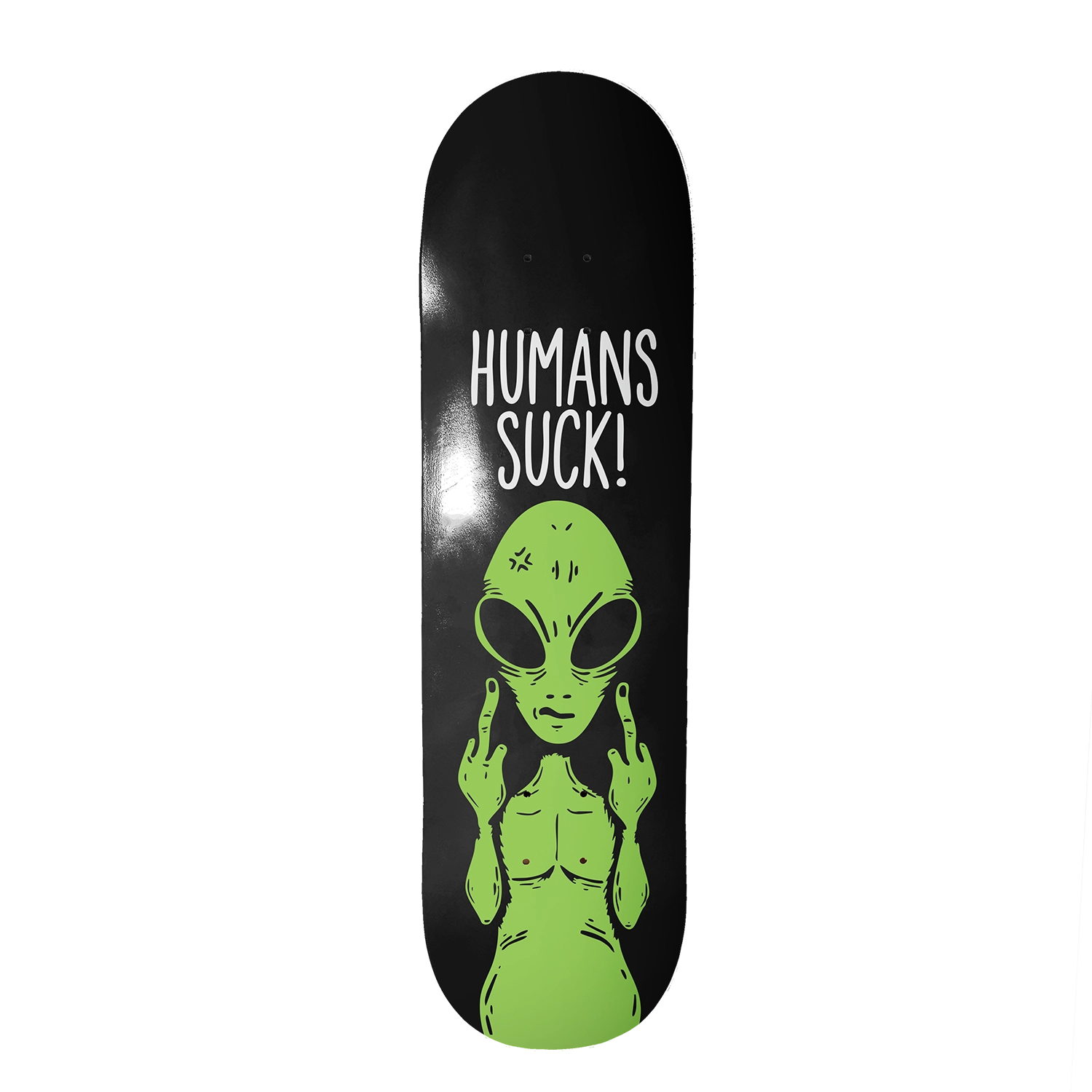 BS Skateboarding deck Humans Suck 2 black