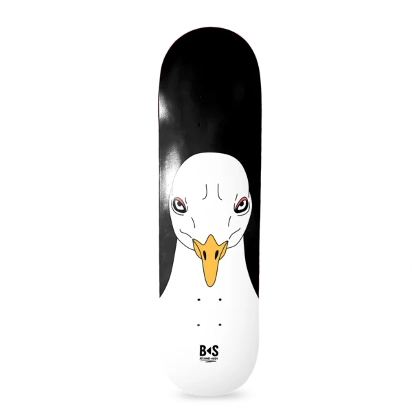 BS Skateboarding deck view dark seagull black